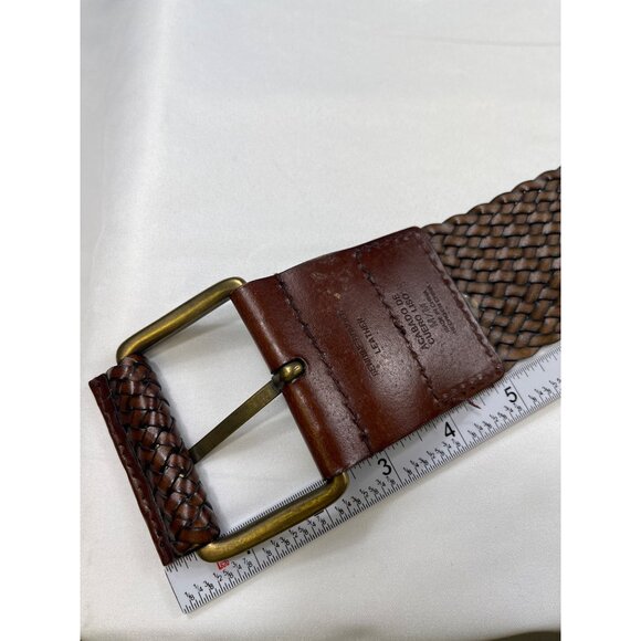 Womens Genuine Bonded Leather Woven Belt SKU 7566 - Picture 4 of 6